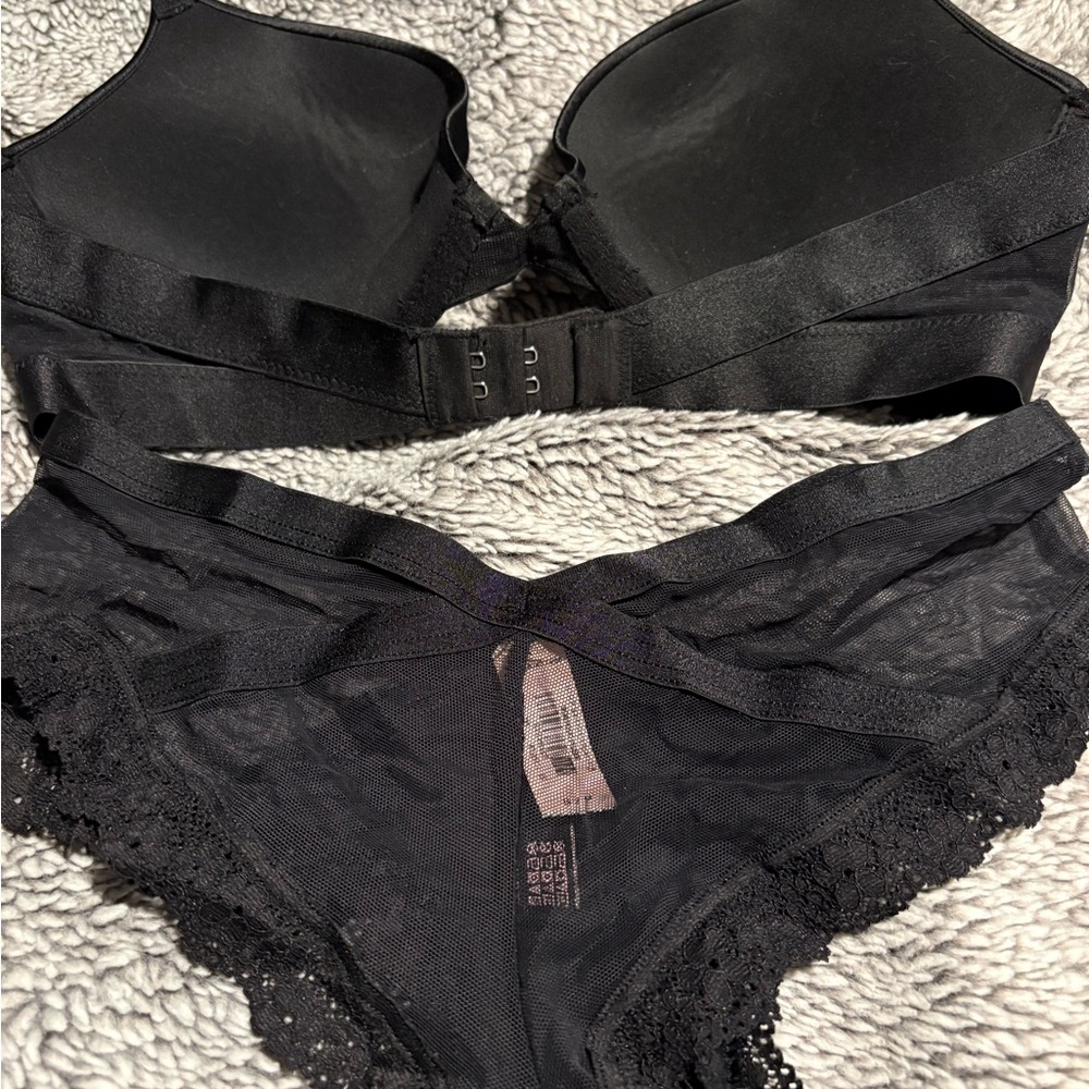 Elegant Black Glitter Women's Bra Set - Picture 4 of 5